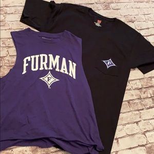 💜Lot of 2 Furman University T-shirts small *